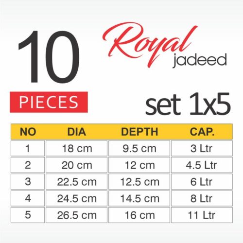 Apex Royal Jadeed Metal Finish Set 10 Pcs.