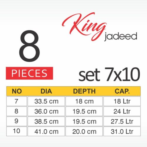Apex King Jadeed Metal Finish Set 8 Pcs.