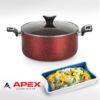 Apex Non Stick Cooking Pan Multi Color (Maroon)