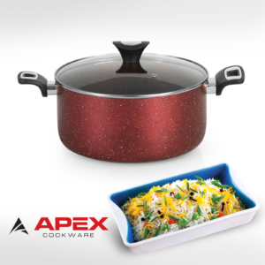Apex Non Stick Cooking Pan Multi Color (Maroon)