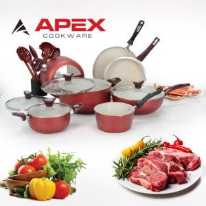 Apex Non Stick Glory Set 19 Pcs (Meroon).