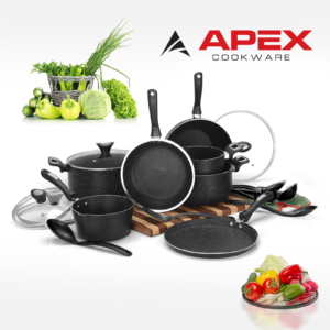 Apex Non Stick Glory Set 19 Pcs (Black).