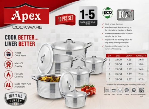 Apex 1-5 Wok Set (10 Pcs)